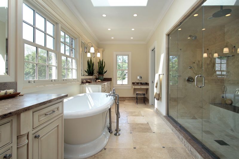 Luxury bathtub with natural light